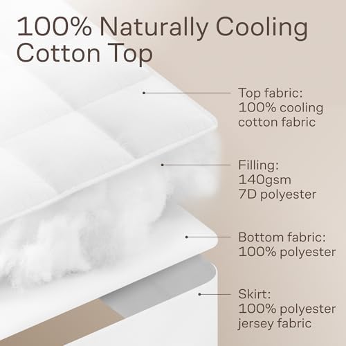 Niagara Cotton Mattress Pad King 78x80 - Cooling Breathable Ultra Plush Protector
