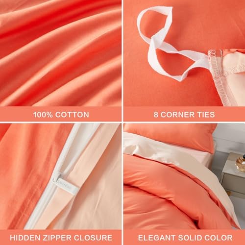 SAPHREAS Orange Duvet Cover Twin Set 2 Pieces