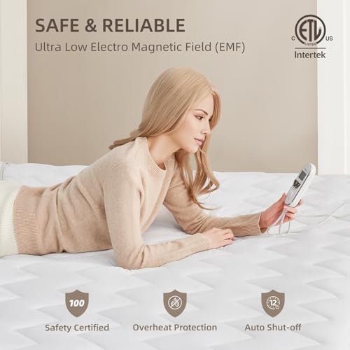 Bwarm Queen Size Multi-Zone Heated Mattress Pad