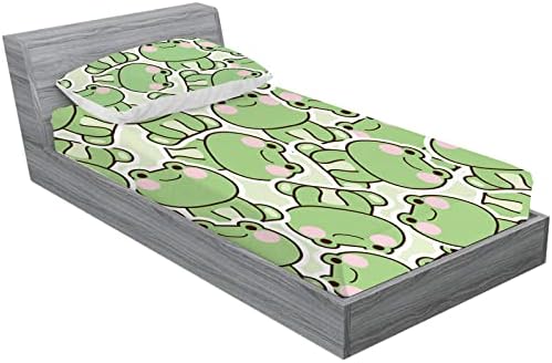 MUSOLEI Cartoon Frog Fitted Sheet Set Twin