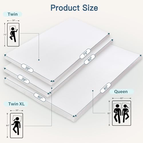 Airensky 2 Inch Cooling Gel Memory Foam Mattress Topper