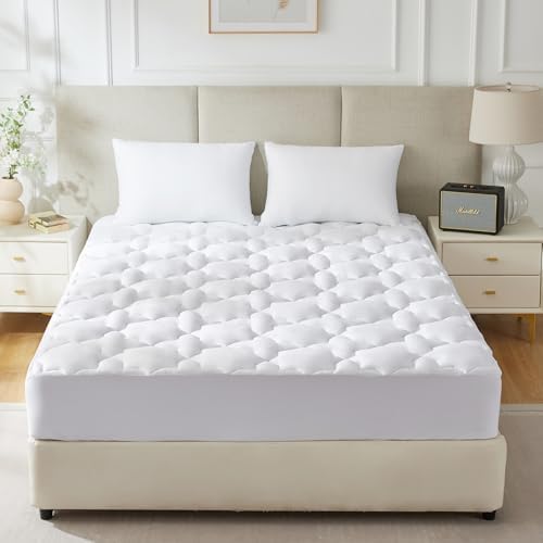 CozyLux Twin Mattress Pad 450GSM Deep Pocket 39x75 White