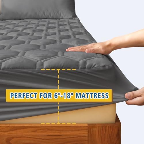 Lunsing Queen Mattress Protector - Waterproof Breathable Soft Cover