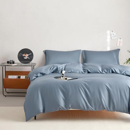 DCSKY Twin Size Tencel Duvet Cover Set 3-Piece