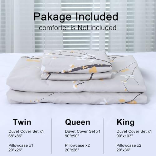 WONGS BEDDING Light Grey Duvet Cover Set Queen 1