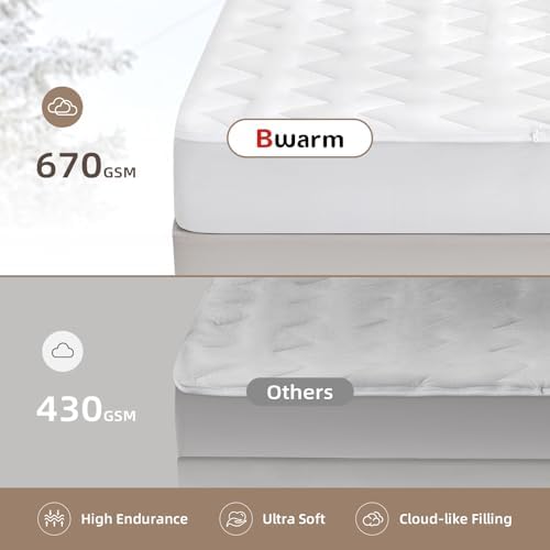 Bwarm Queen Size Multi-Zone Heated Mattress Pad