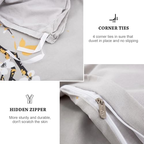 WONGS BEDDING Light Grey Duvet Cover Set Queen 1