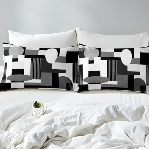Feelyou Geometric Duvet Cover Set Twin Size Modern Art