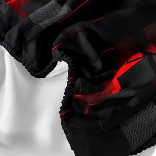 Nttopship Geometric Red Black Microfiber Sheet Set for Kids