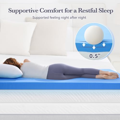 SINWEEK 3 Inch Gel Memory Foam Mattress Topper Twin Size