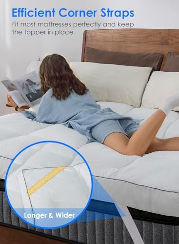 QUEEN ROSE Mattress Topper Queen with Cooling Cloud-Like Down Alternative Filling
