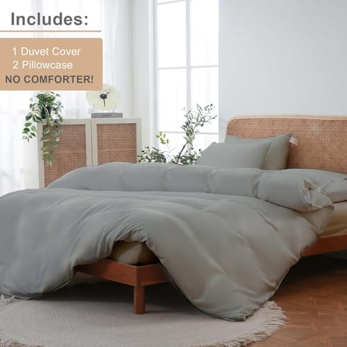 ARlinen Queen Duvet Cover Set 3 Piece with Zipper Closure