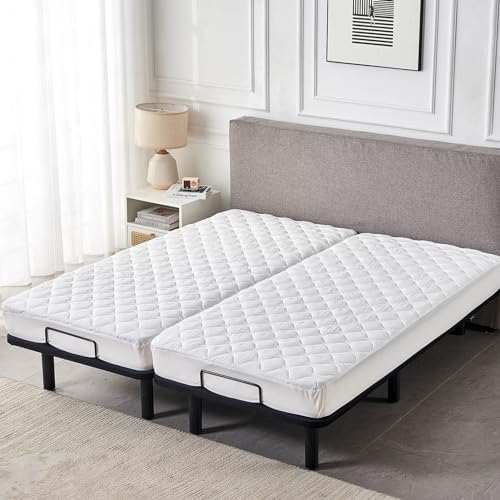 Kingnex Waterproof Quilted Split King Mattress Protector Pad