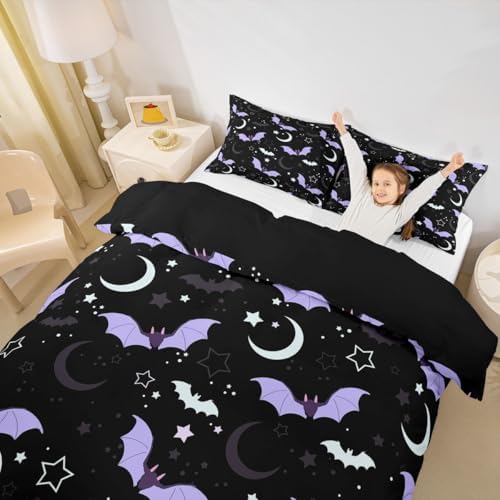 Halloween Bat Duvet Cover Set King Size