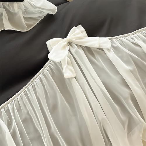 SOUKECHY Girls Lace Duvet Cover Set Twin Queen