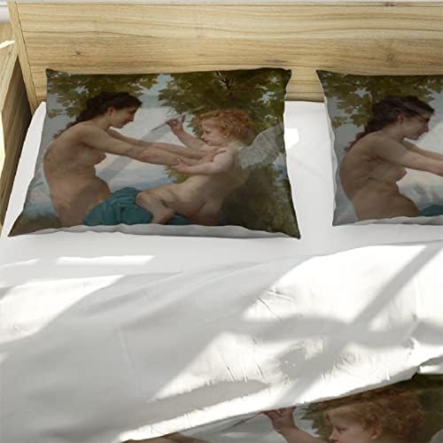 RIVINE Adolphe Bouguereau Duvet Cover Set 3 Pieces