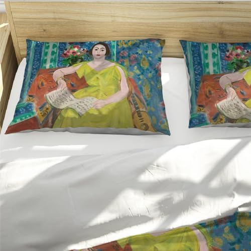 HOBBOY Yellow Dress Girl Duvet Cover Set 3 Pieces