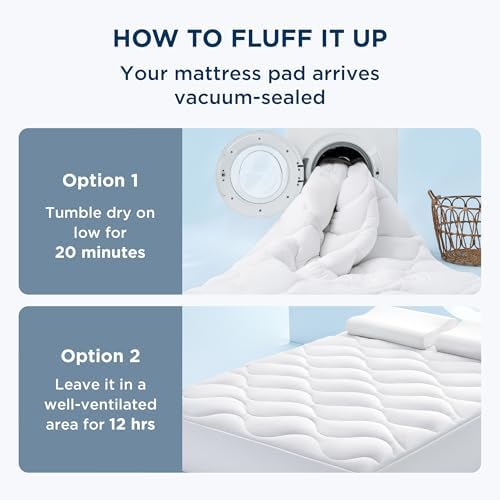 Bedsure Twin XL Waterproof Mattress Protector - Soft Fluffy Pad with Cooling Topper