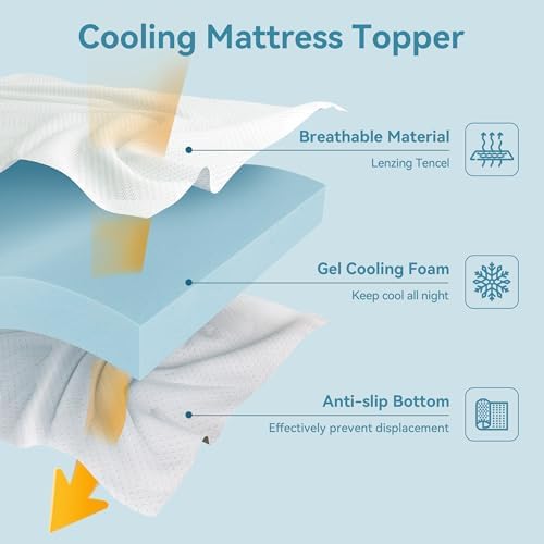 AMICLIBER 3 Inch Gel Memory Foam Mattress Topper