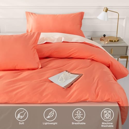 SAPHREAS Orange Duvet Cover Twin Set 2 Pieces