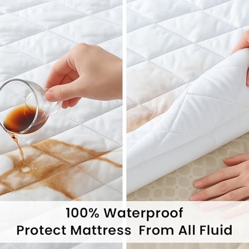 Waterproof Mattress Protector with Elastic Straps - Queen Size