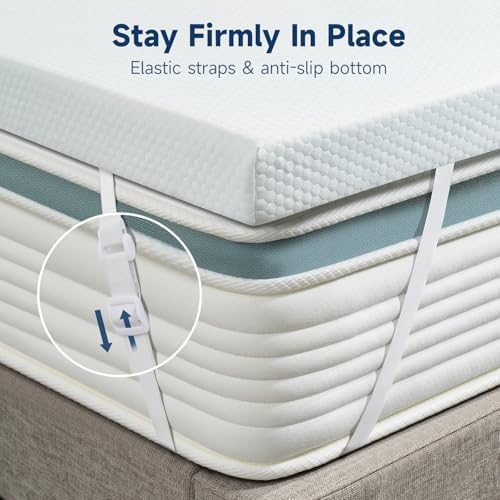 Z-Hom 3 Inch Cooling Gel Mattress Topper White