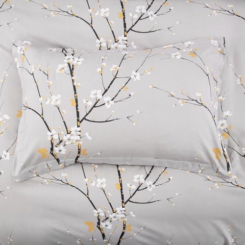 WONGS BEDDING Light Grey Duvet Cover Set Queen 1