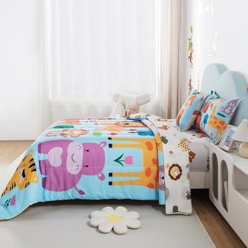 lishjekee Kids Animal Comforter Set Twin 6 Pieces 1