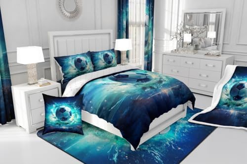 Feelyou Kids Soccer Bedding Set Full Size