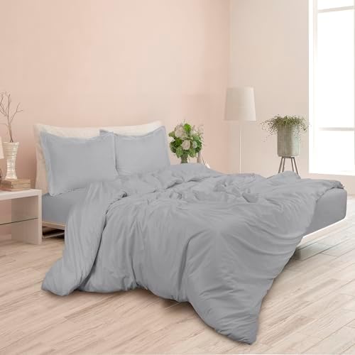 ROYALE Silver Duvet Cover Queen 3 Piece Set 1