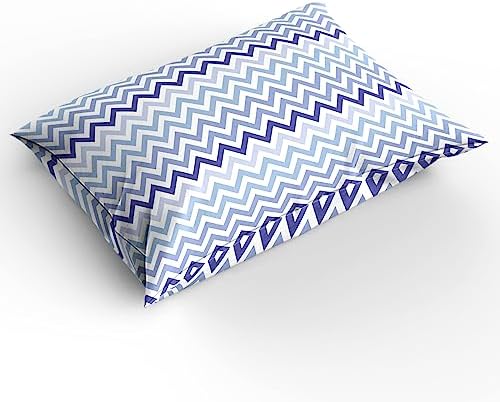 LooPoP 4PCS California King Duvet Cover Set Geometry Stripes Blue Purple Bedding