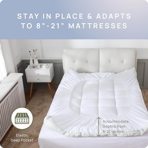 Cooling Mattress Topper Queen Size - Back Pain Relief