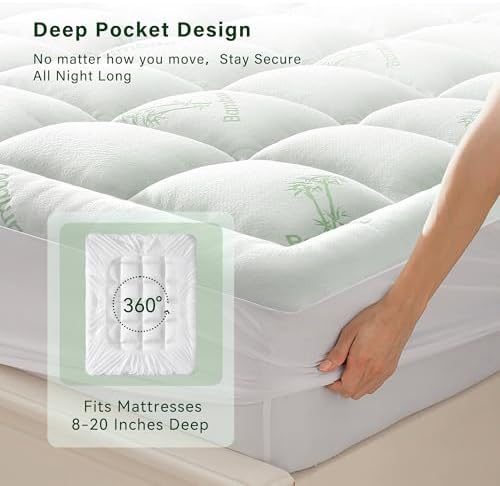Anluoer Queen Mattress Topper for Back Pain and Hot Sleepers