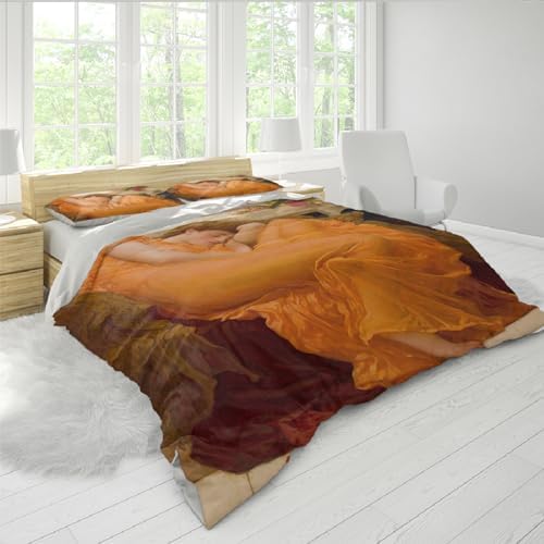HOBBOY Orange 3pc Duvet Cover Set with Zipper Twin XL