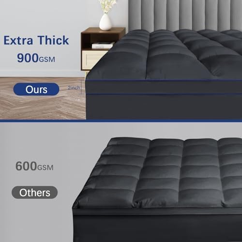 CYMULA Queen Mattress Topper with Cooling Plush Fill