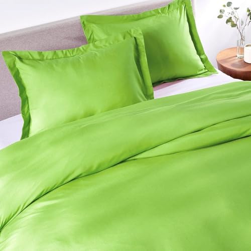 PeachSkinSheets Soft Cooling Duvet Cover Set KingCalifornia King - Tropical Lime