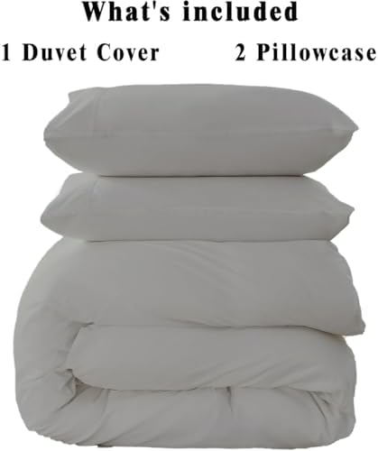 ARlinen Queen Duvet Cover Set 3 Piece with Zipper Closure