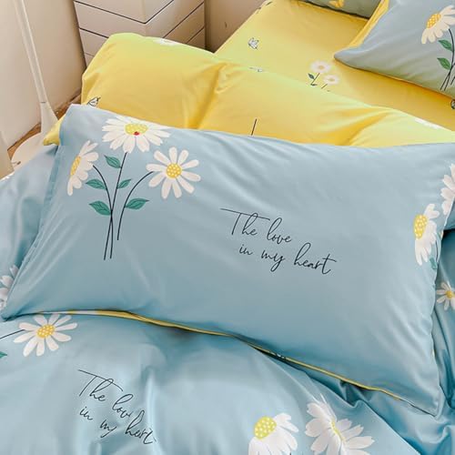 Dansunreve Boho Style Duvet Cover Set Twin Full 3 Piece Green Vine Print