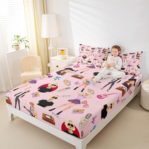 Jejeloiu Music Lover Fitted Sheet Set