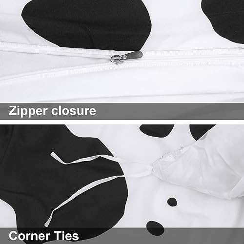 Vicimi Cow Print Duvet Cover Set Twin 3pcs 1
