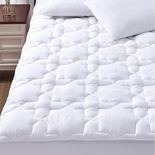 CozyLux Twin Mattress Pad 450GSM Deep Pocket 39x75 White