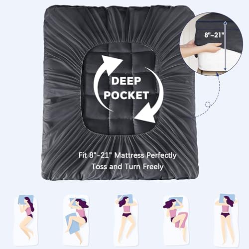 CYMULA Queen Mattress Topper with Cooling Plush Fill