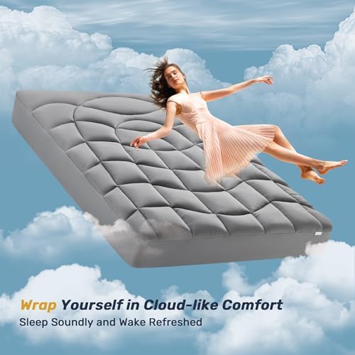 UNIKOME Queen Mattress Pad Waterproof with 5-Layers and Deep Pocket