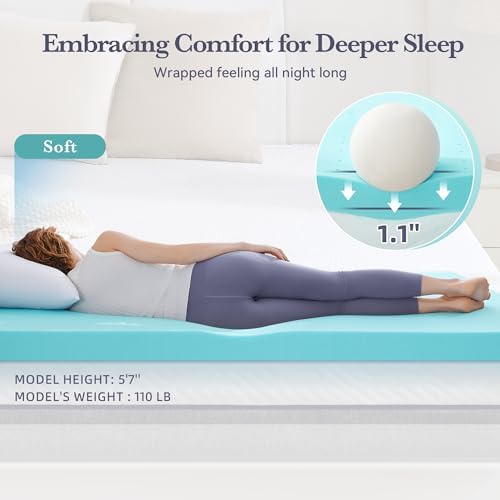 SINWEEK 3 Inch Gel Memory Foam Mattress Topper King Size