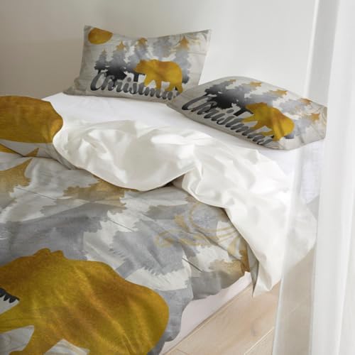 LooPoP Christmas Comforter Sets California King Bear Tree Bedding