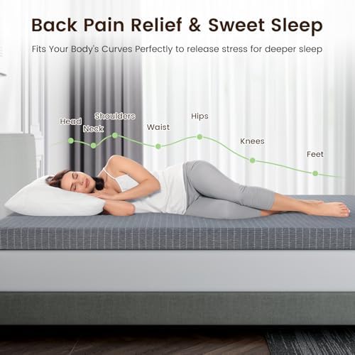 UniPon 4 Inch Firm Memory Foam Mattress Topper Twin Size