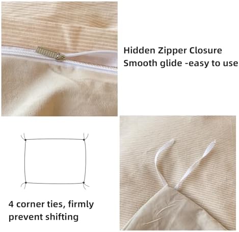 DCSKY Queen Size Washed Cotton Duvet Cover Set 3 Piece 1