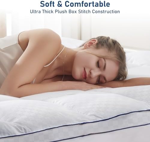 BedLuxury Twin XL Mattress Topper Cooling Plush Protector