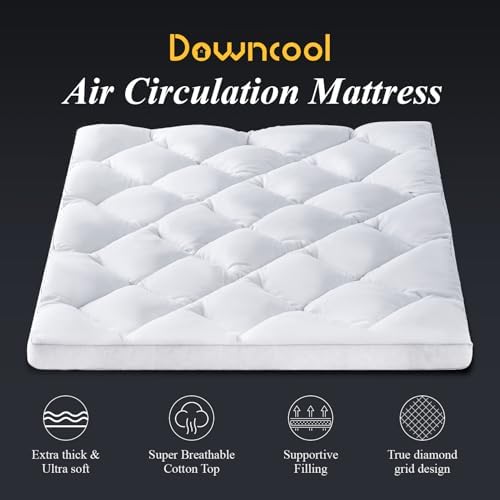 DOWNCOOL 3 Inch King Mattress Topper for Deep Sleep