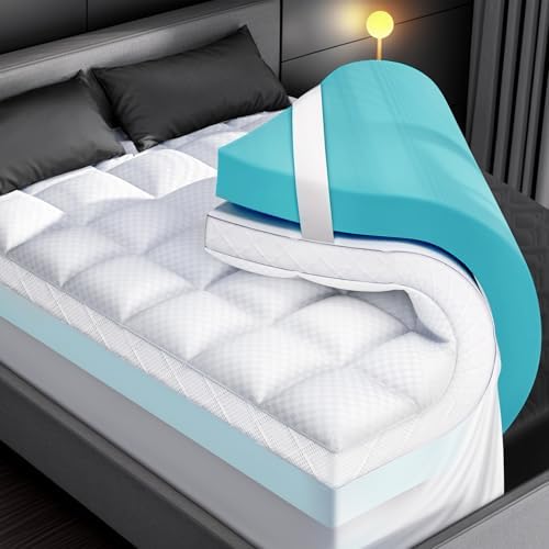 Biteany Dual Layer Mattress Topper for Pain Relief and Support